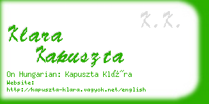 klara kapuszta business card